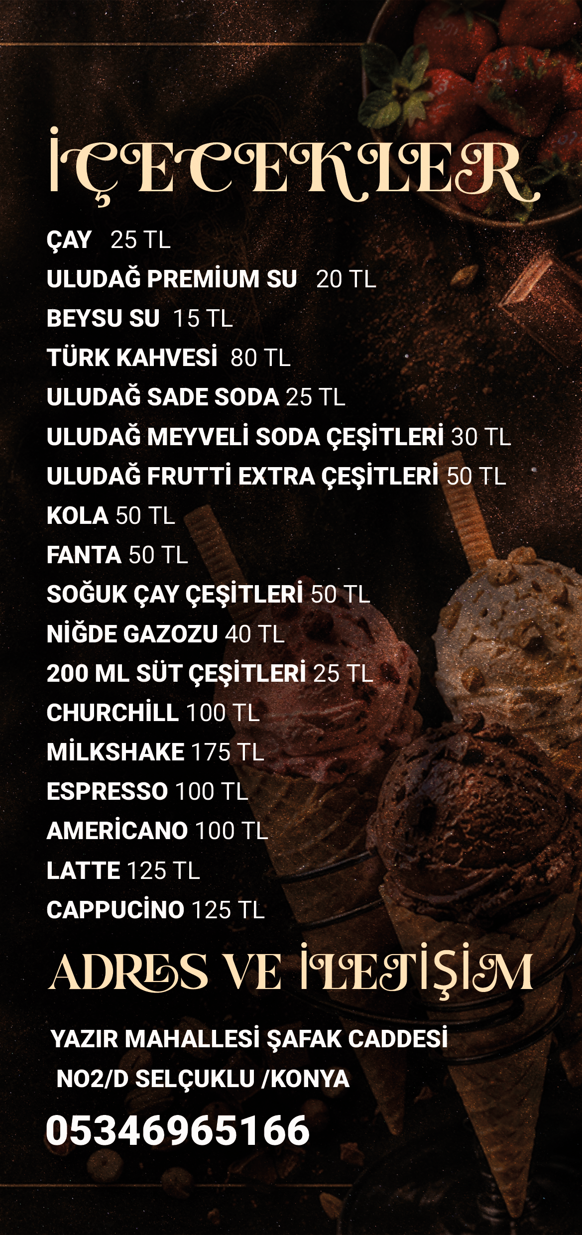 İçecekler Menü